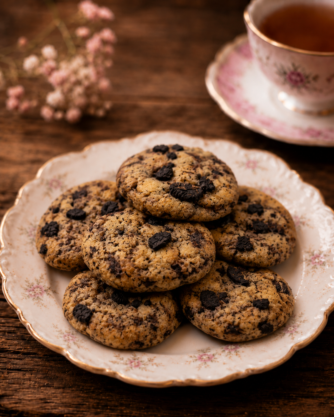 Box of six Oreo cookies with crushed Oreo biscuit pieces